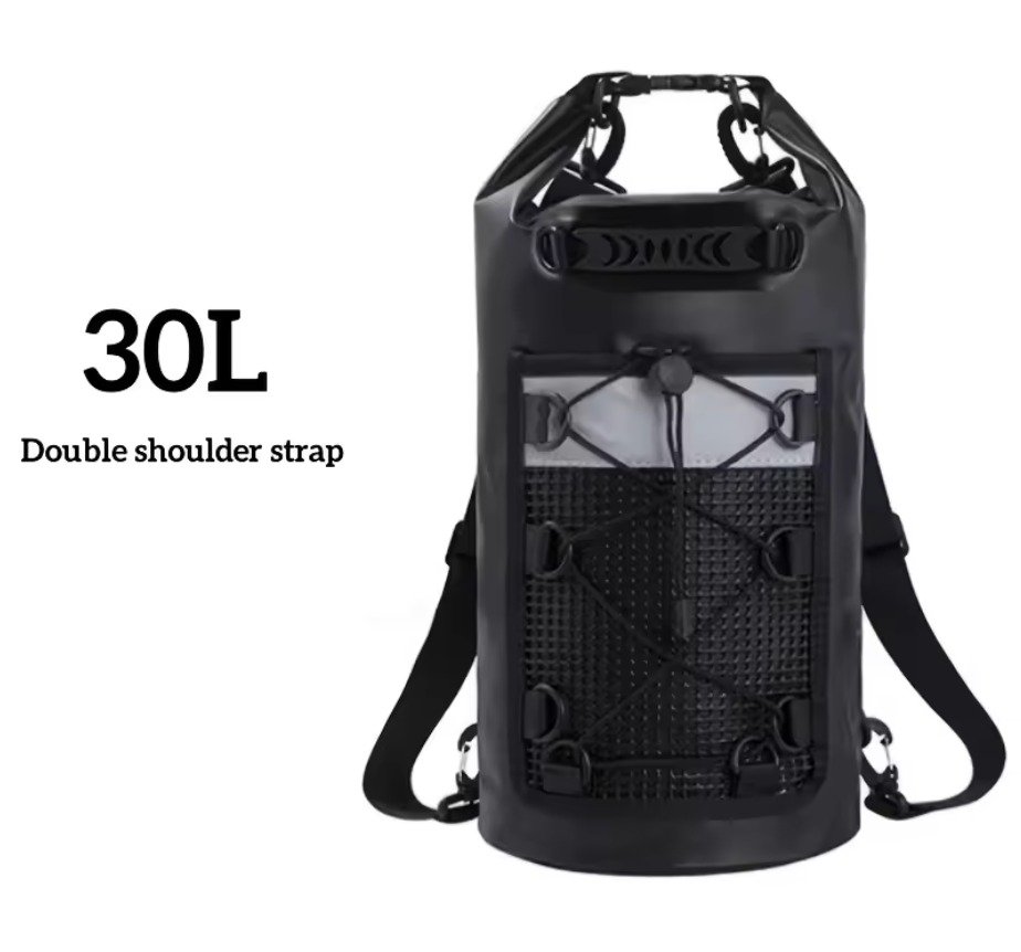 BOLSA IMPERMEABLE PARA ACTIVIDADES AL AIRE LIBRE 30L (NEGRO)