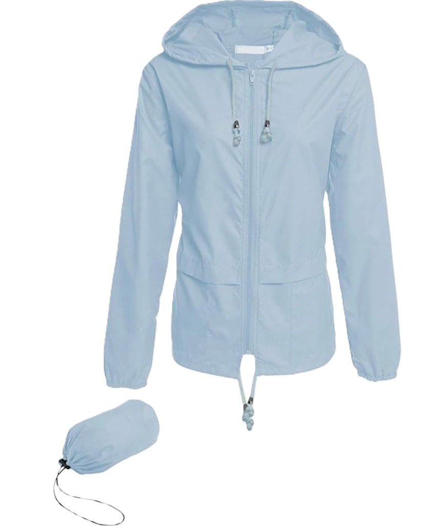 HOUNT ROMPEVIENTOS IMPERMEABLES PARA DAMA (AZUL CLARO, M)