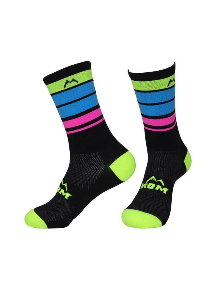 KOM CALCETINES DEPORTIVOS (COLORES VARIADOS) (NEGRO/FOSFORESCENTE, 39-45)