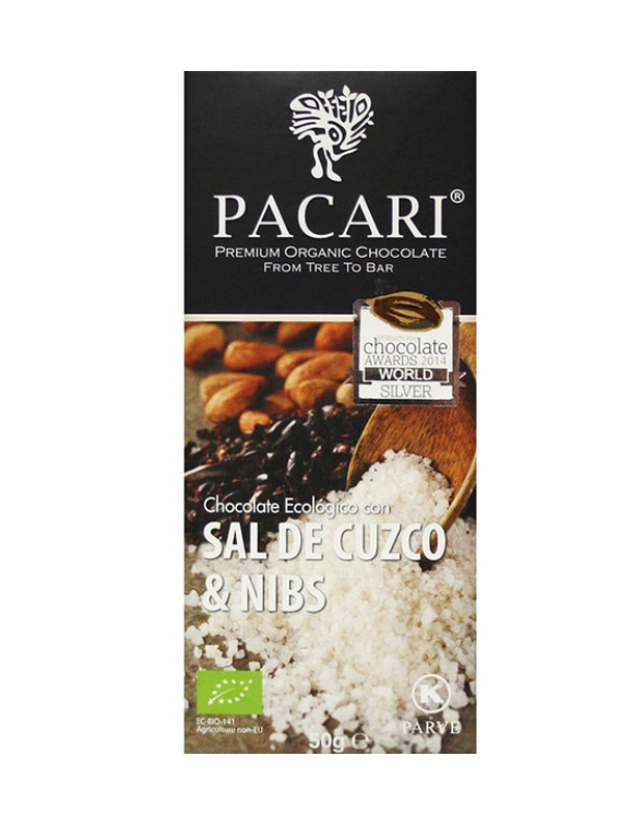 PACARI BARRA DE CHOCOLATE ORGANICO (SAL DE CUZCO & NIBS)