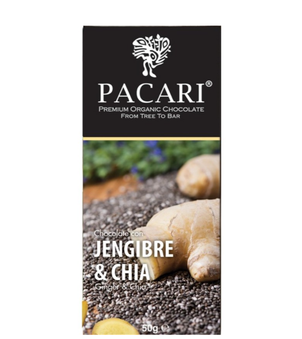 PACARI BARRA DE CHOCOLATE ORGANICO (JENGIBRE & CHÌA)