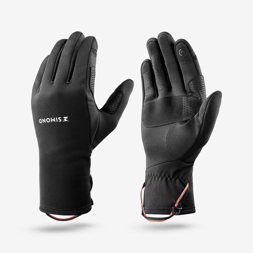 SIMOND GUANTES ELÁSTICOS TÁCTILES PARA TREKKING DE MONTAÑA - MT500 - NEGRO (L)