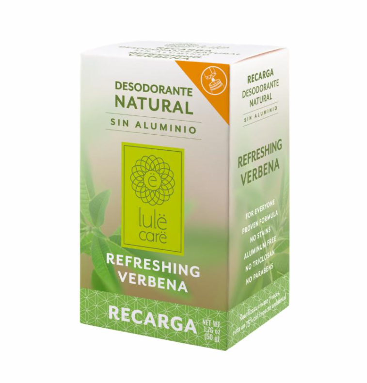LULE CARE REGARGA DE DESODORANTE NATURAL LIBRE DE ALUMINIO (REFRESHING VERBENA)