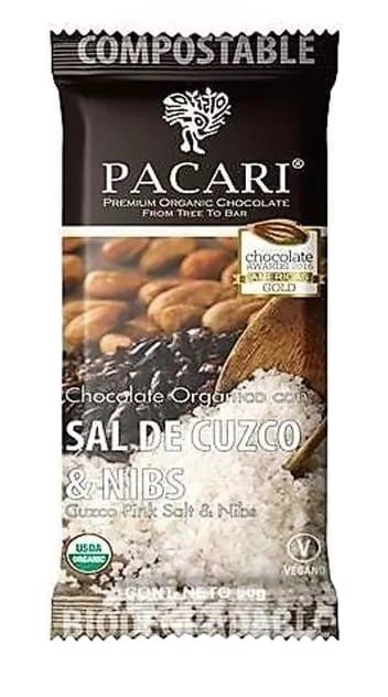 PACARI MINI BARRA DE CHOCOLATE ORGANICO (SAL DE CUZCO & NIBS)